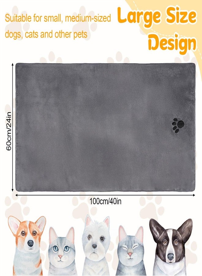 Opvixi Dog Towels for Drying Dogs Large, Absorbent Microfiber Dogs Bath Towel, 40 x 24 Inch Soft Pet Grooming Towel, Dog Shower & Bath Supplies(Grey) - Image 2